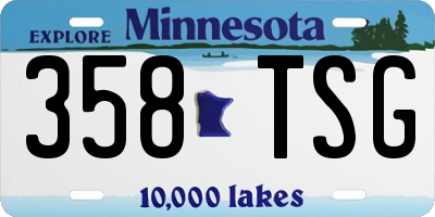 MN license plate 358TSG