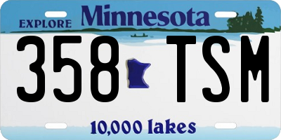 MN license plate 358TSM