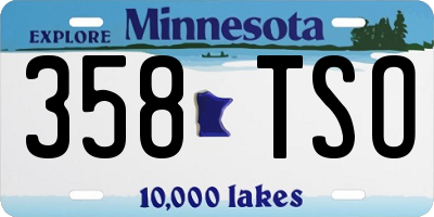 MN license plate 358TSO