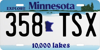 MN license plate 358TSX