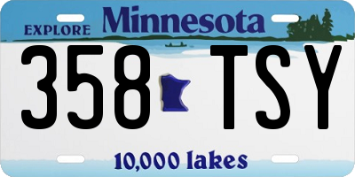 MN license plate 358TSY