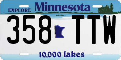 MN license plate 358TTW