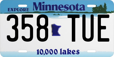 MN license plate 358TUE
