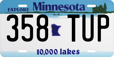 MN license plate 358TUP