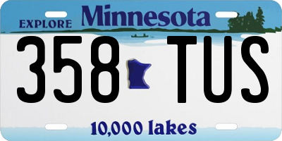 MN license plate 358TUS