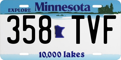 MN license plate 358TVF