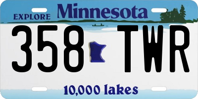 MN license plate 358TWR
