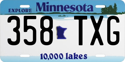 MN license plate 358TXG