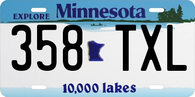MN license plate 358TXL