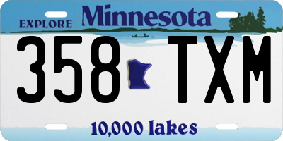 MN license plate 358TXM