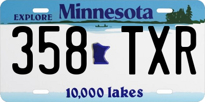 MN license plate 358TXR