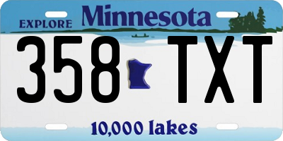 MN license plate 358TXT