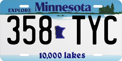 MN license plate 358TYC