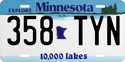 MN license plate 358TYN