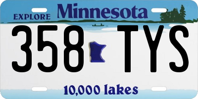 MN license plate 358TYS