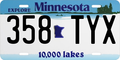 MN license plate 358TYX