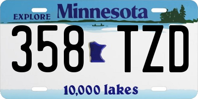 MN license plate 358TZD