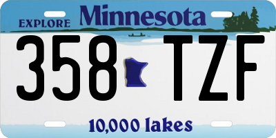 MN license plate 358TZF