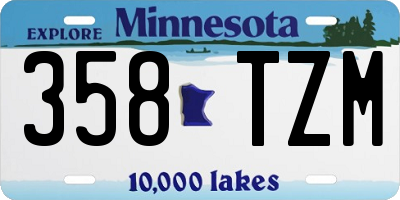 MN license plate 358TZM