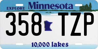 MN license plate 358TZP