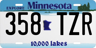 MN license plate 358TZR