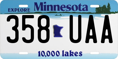 MN license plate 358UAA