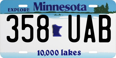 MN license plate 358UAB