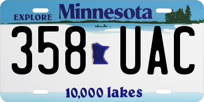 MN license plate 358UAC