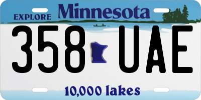 MN license plate 358UAE