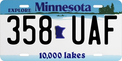 MN license plate 358UAF