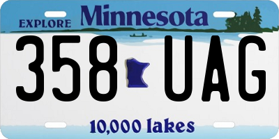 MN license plate 358UAG
