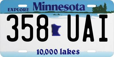 MN license plate 358UAI
