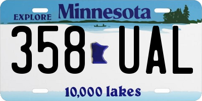 MN license plate 358UAL
