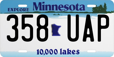 MN license plate 358UAP