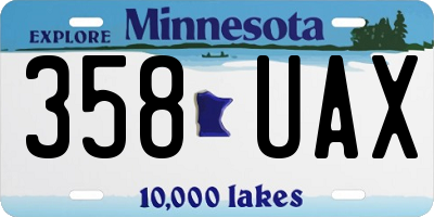 MN license plate 358UAX