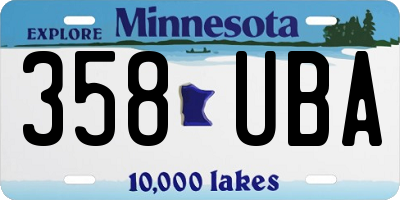 MN license plate 358UBA