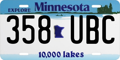 MN license plate 358UBC
