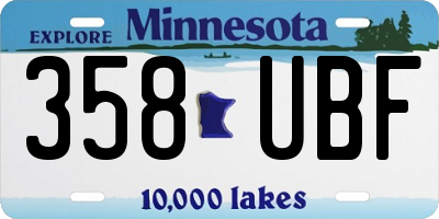 MN license plate 358UBF
