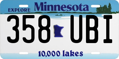 MN license plate 358UBI