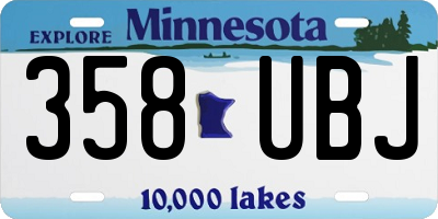 MN license plate 358UBJ