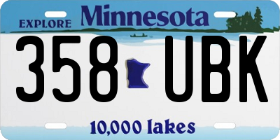 MN license plate 358UBK