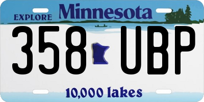 MN license plate 358UBP