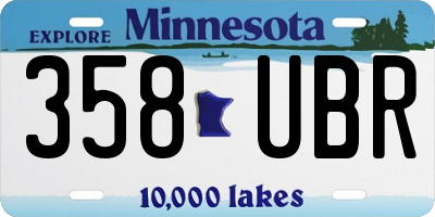 MN license plate 358UBR