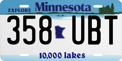 MN license plate 358UBT