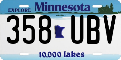 MN license plate 358UBV