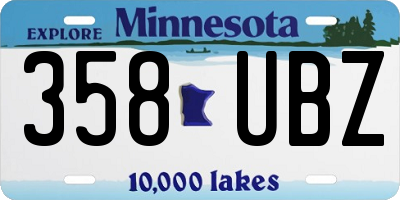 MN license plate 358UBZ