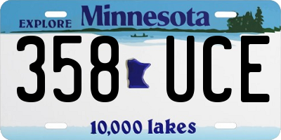 MN license plate 358UCE
