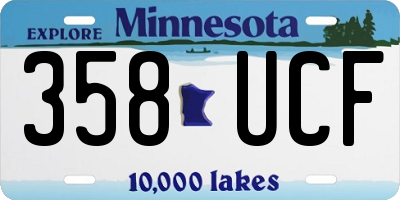 MN license plate 358UCF