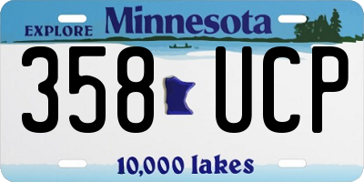 MN license plate 358UCP