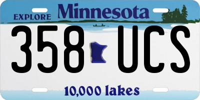 MN license plate 358UCS